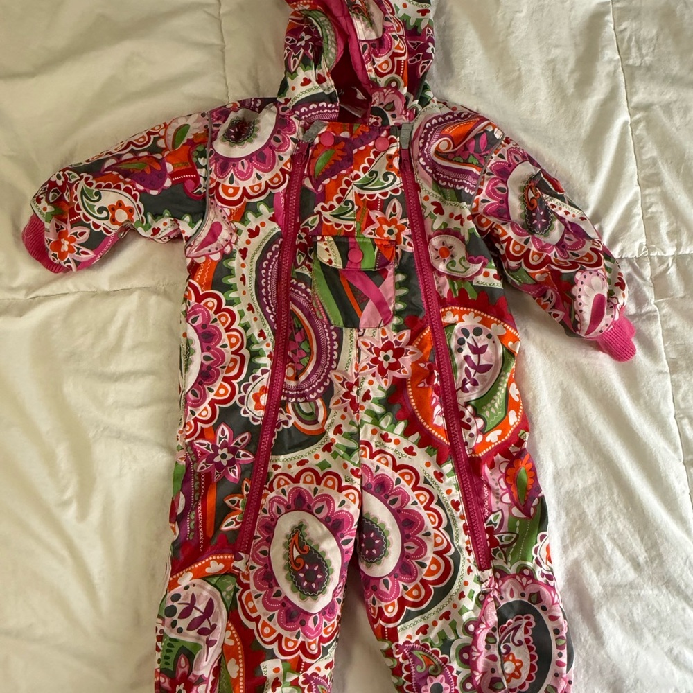 Hanna Andersson Pink and Green Snow Suit